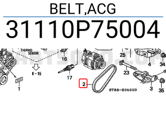 Honda 31110P75004 BELT,ACG