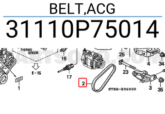 Honda 31110P75014 BELT,ACG