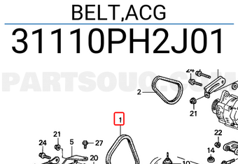 Honda 31110PH2J01 BELT,ACG