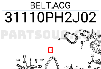 Honda 31110PH2J02 BELT,ACG