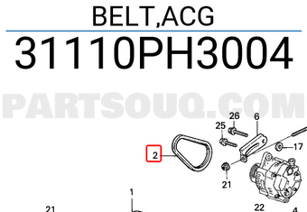 Honda 31110PH3004 BELT,ACG