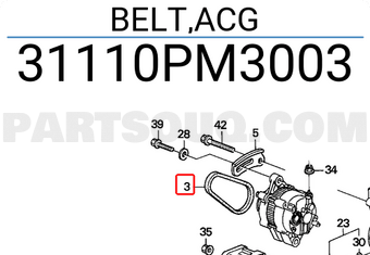 Honda 31110PM3003 BELT,ACG