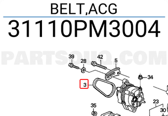Honda 31110PM3004 BELT,ACG