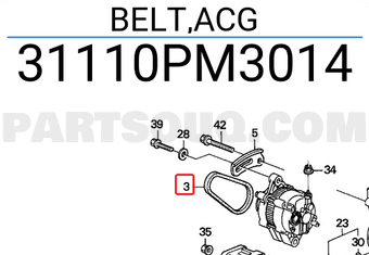 Honda 31110PM3014 BELT,ACG