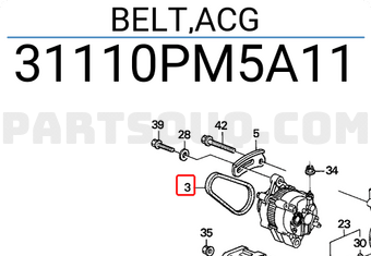 Honda 31110PM5A11 BELT,ACG
