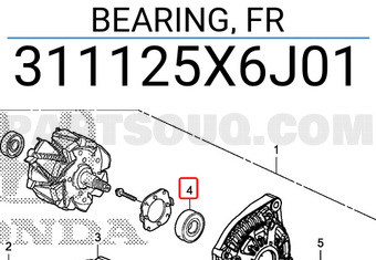 Honda 311125X6J01 BEARING, FR