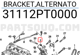 Honda 31112PT0000 BRACKET,ALTERNATO
