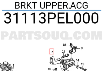 Honda 31113PEL000 BRKT UPPER,ACG