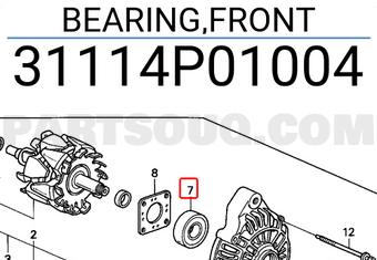 Honda 31114P01004 BEARING,FRONT