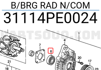 Honda 31114PE0024 B/BRG RAD N/COM