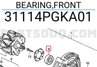 Honda 31114PGKA01 BEARING,FRONT