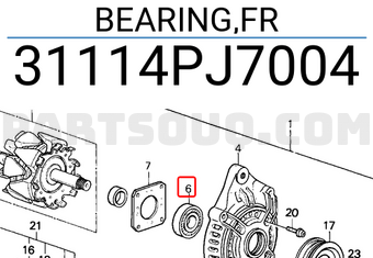 Honda 31114PJ7004 BEARING,FR