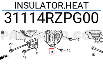 Honda 31114RZPG00 INSULATOR,HEAT