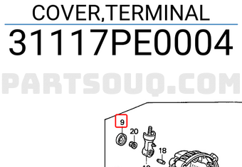Honda 31117PE0004 COVER,TERMINAL