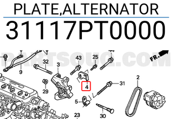 Honda 31117PT0000 PLATE,ALTERNATOR