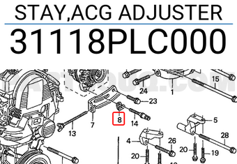 Honda 31118PLC000 STAY,ACG ADJUSTER