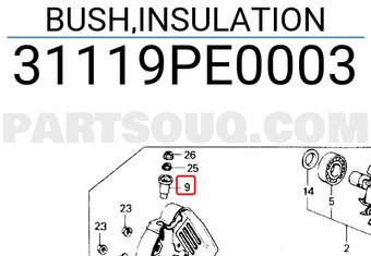 Honda 31119PE0003 BUSH,INSULATION