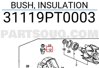 Honda 31119PT0003 BUSH, INSULATION