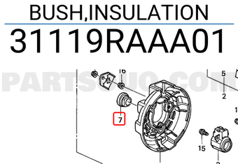 Honda 31119RAAA01 BUSH,INSULATION