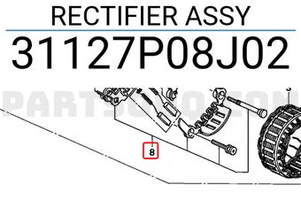 Honda 31127P08J02 RECTIFIER ASSY