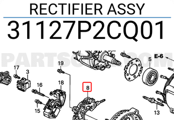 Honda 31127P2CQ01 RECTIFIER ASSY