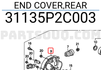 Honda 31135P2C003 END COVER,REAR