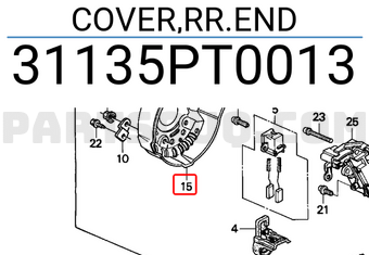 Honda 31135PT0013 COVER,RR.END