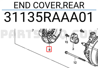 Honda 31135RAAA01 END COVER,REAR