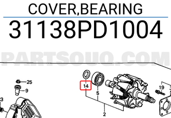 Honda 31138PD1004 COVER,BEARING