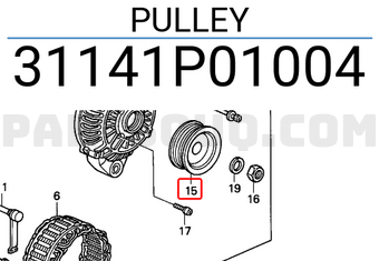 Honda 31141P01004 PULLEY