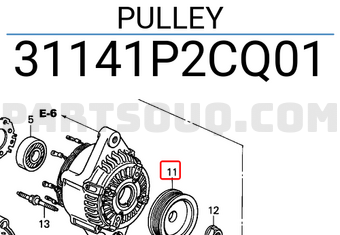 Honda 31141P2CQ01 PULLEY