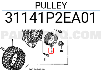 Honda 31141P2EA01 PULLEY
