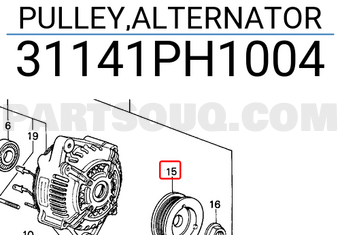 Honda 31141PH1004 PULLEY,ALTERNATOR