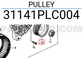 Honda 31141PLC004 PULLEY