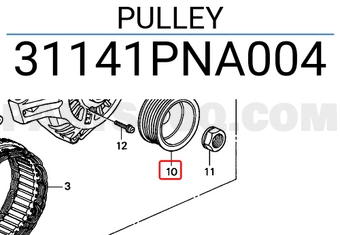 Honda 31141PNA004 PULLEY