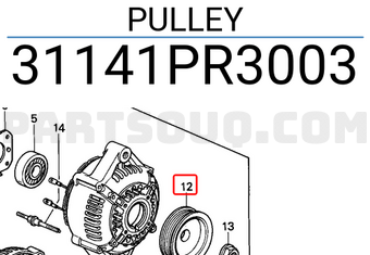 Honda 31141PR3003 PULLEY