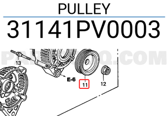 Honda 31141PV0003 PULLEY