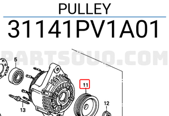 Honda 31141PV1A01 PULLEY
