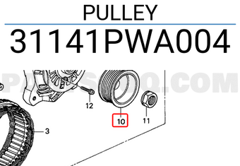 Honda 31141PWA004 PULLEY