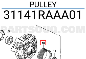 Honda 31141RAAA01 PULLEY