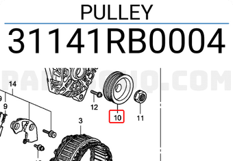 Honda 31141RB0004 PULLEY