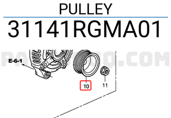 Honda 31141RGMA01 PULLEY