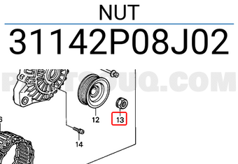 Honda 31142P08J02 NUT