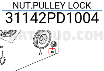 Honda 31142PD1004 NUT,PULLEY LOCK