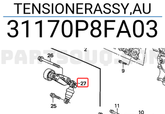 Honda 31170P8FA03 TENSIONERASSY,AU
