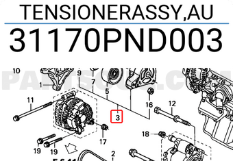 Honda 31170PND003 TENSIONERASSY,AU