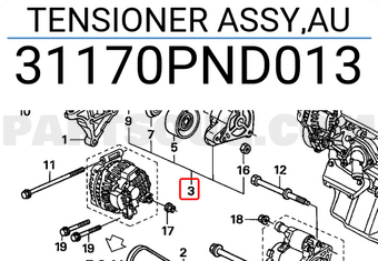 Honda 31170PND013 TENSIONER ASSY,AU