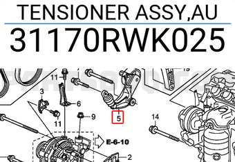 Honda 31170RWK025 TENSIONER ASSY,AU