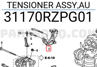 Honda 31170RZPG01 TENSIONER ASSY,AU
