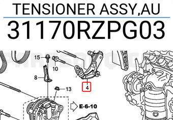 Honda 31170RZPG03 TENSIONER ASSY,AU